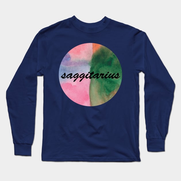 Saggitarius zodiac sign Long Sleeve T-Shirt by deadblackpony